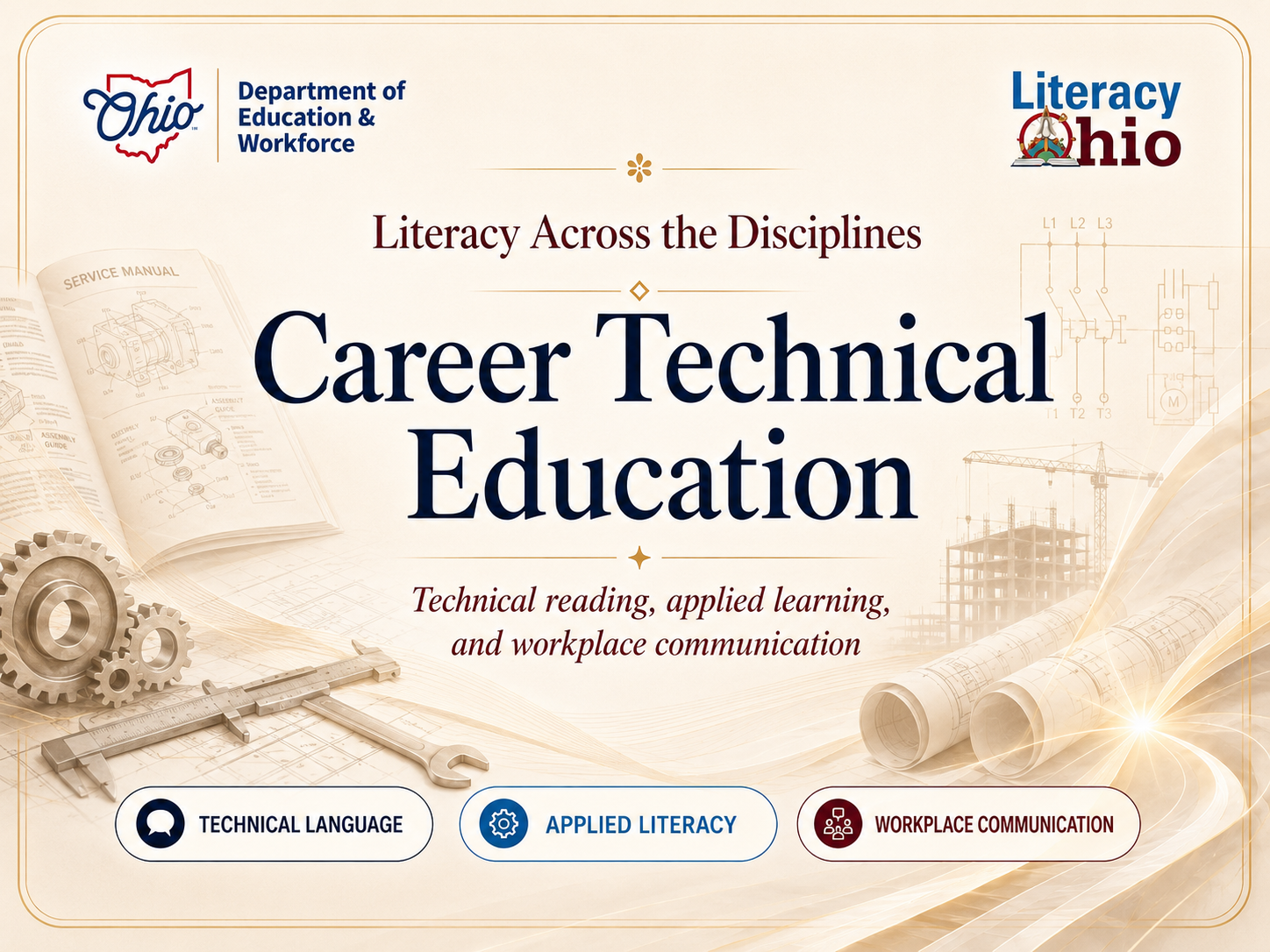 Literacy Across the Disciplines Career Technical Education hero card