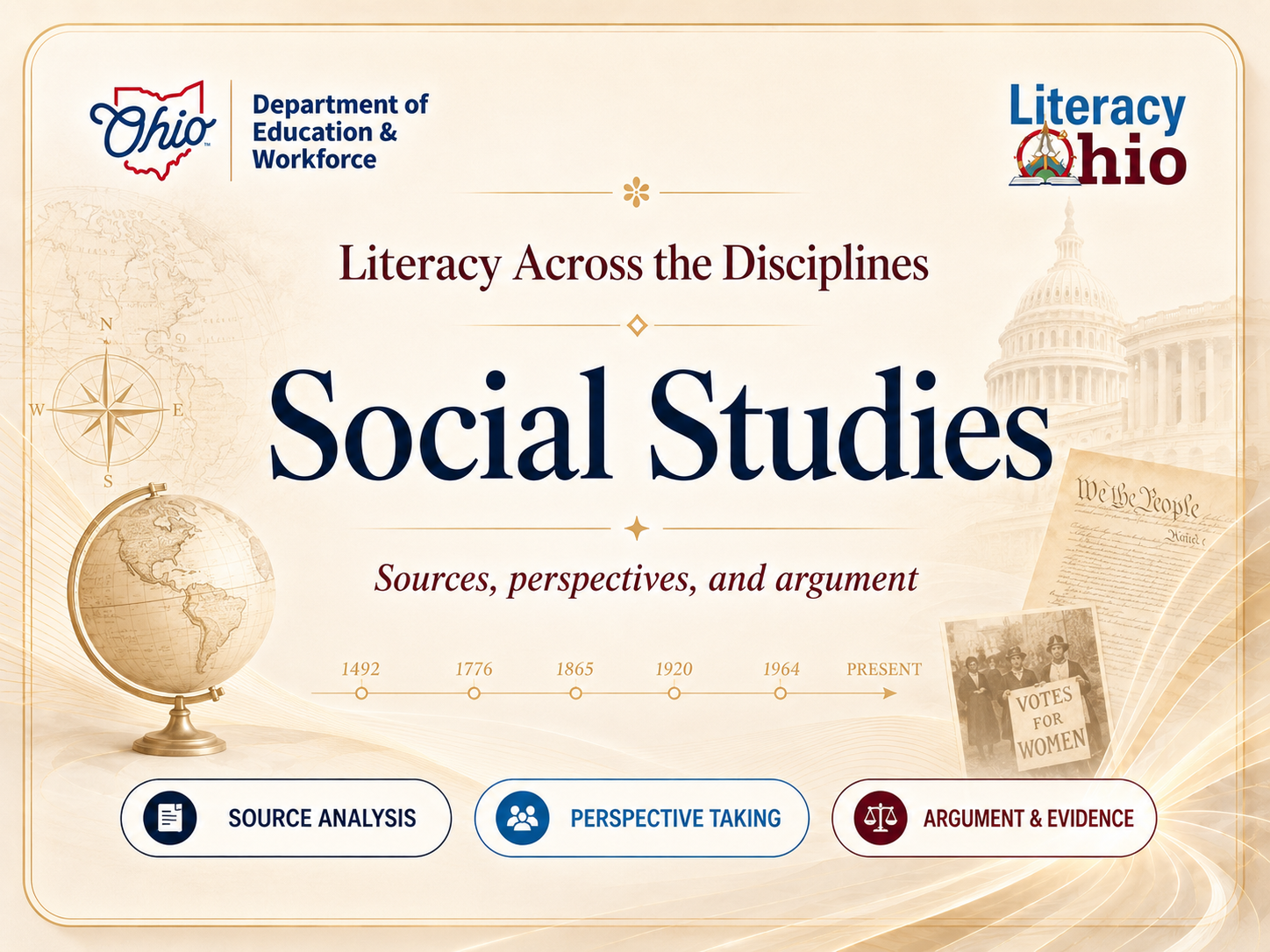 Literacy Across the Disciplines Social Studies hero card